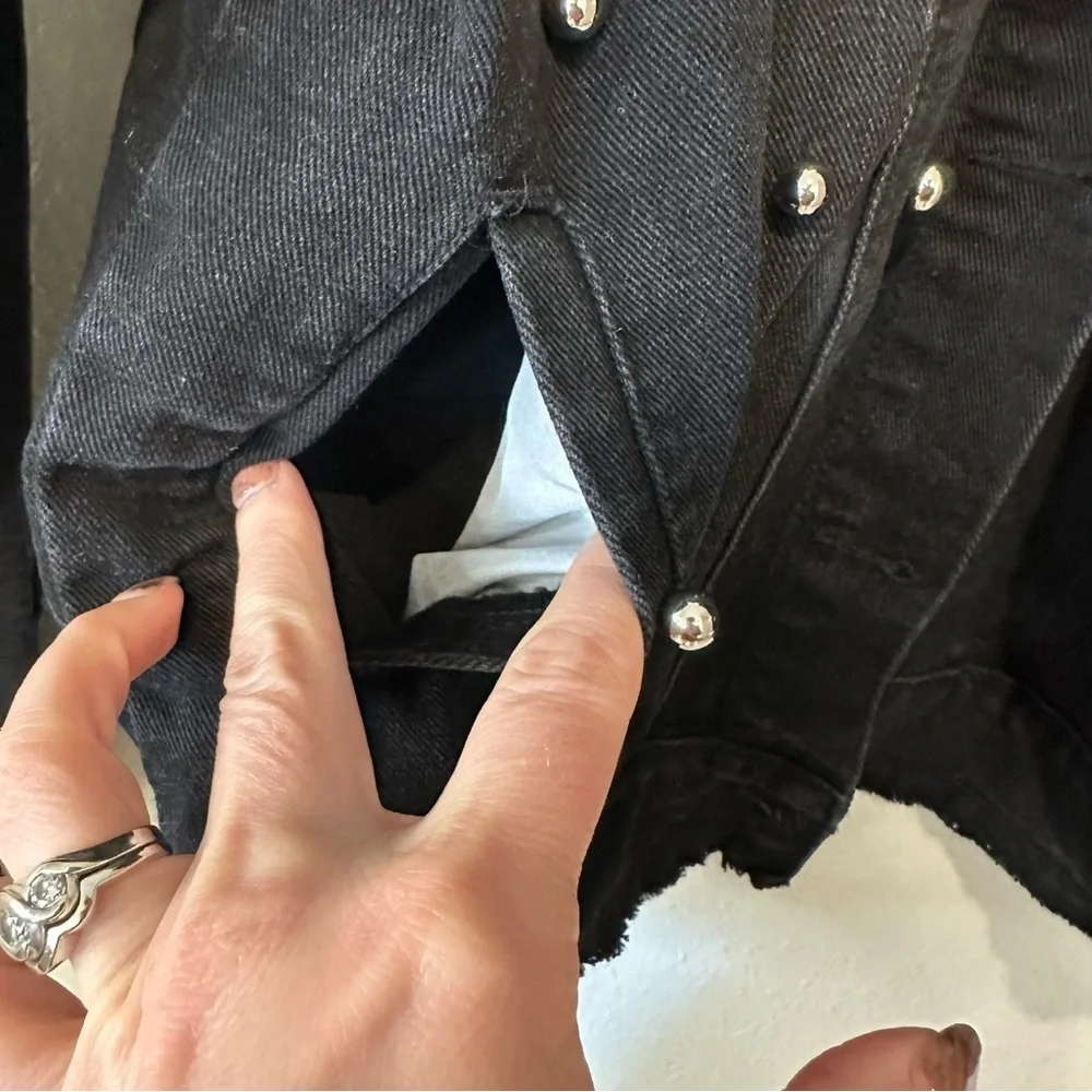 The Style Between Us Women's Black Denim Jacket with Stud Accents